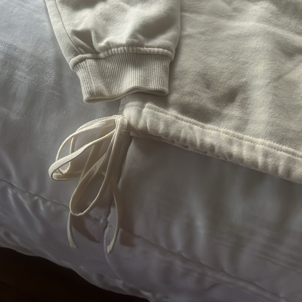 Cream Sweatshirt with Drawstring Hem - Picture 2 of 4